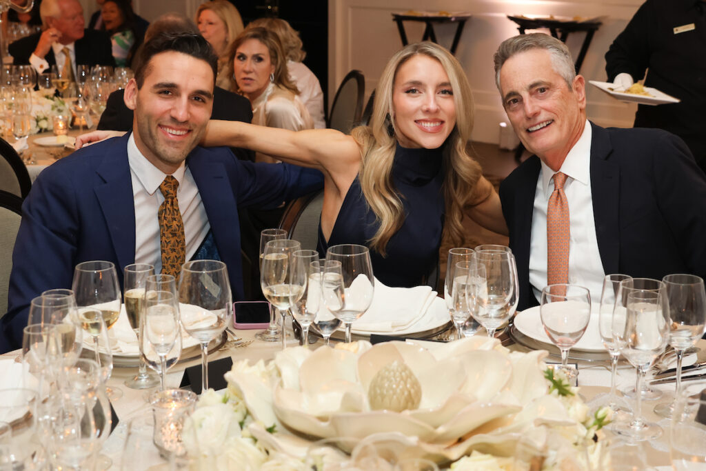 Ford Wyatt, Cat Wyatt, Craig Massey at the Lynn & Oscar Wyatt birthday/wedding anniversary celebration at the Houston Petroleum Club. (Photo by Priscilla  Dickson)