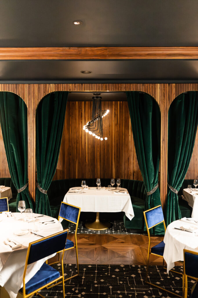 The Swexan's signature steakhouse, Stillwell's, blends mid-century style with subtle nods to Texas. (Photo by Kathy Tran)