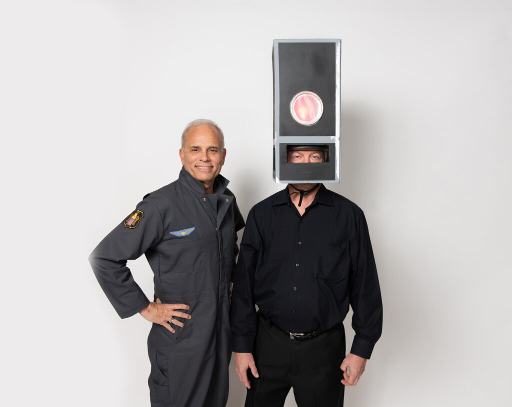 Rob Musemeche, Kevin Shaw in Night Court's production of “The Law Files: The Truth is Out There" (Photo by John Wilson)