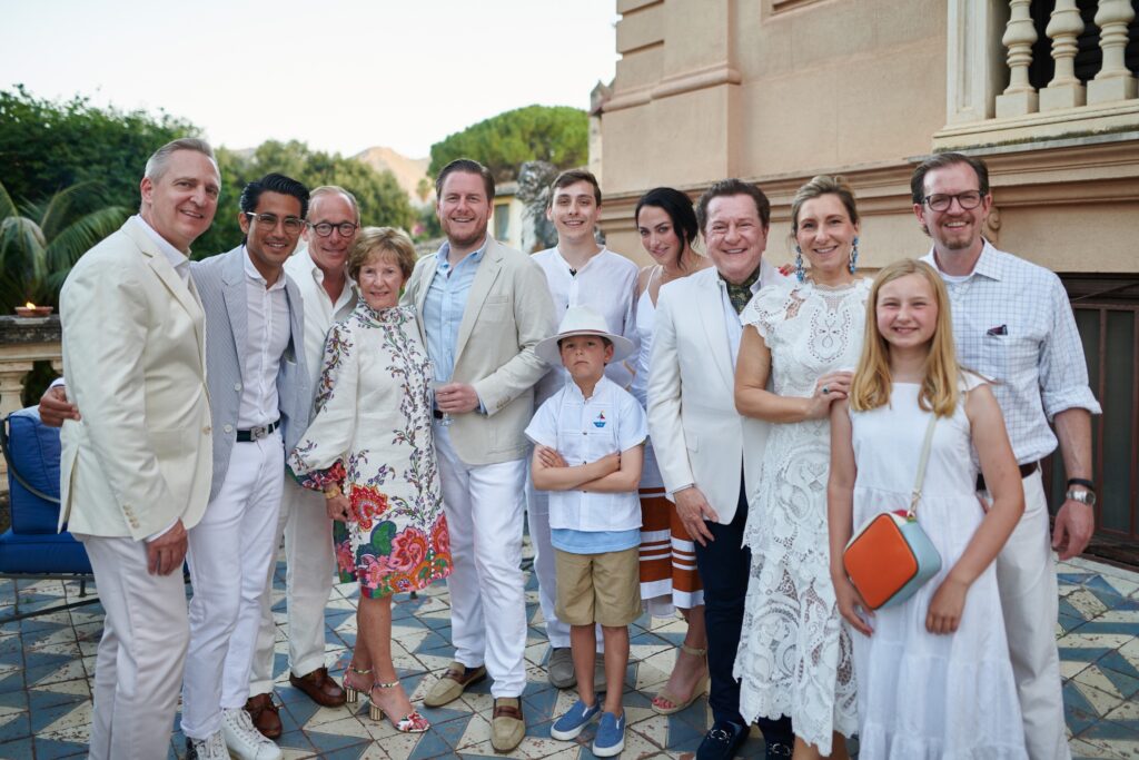 Chad Stubbs and his family on the terrace at Villa Tasca in Sicily  (Photo by Giuseppe Ippolito )