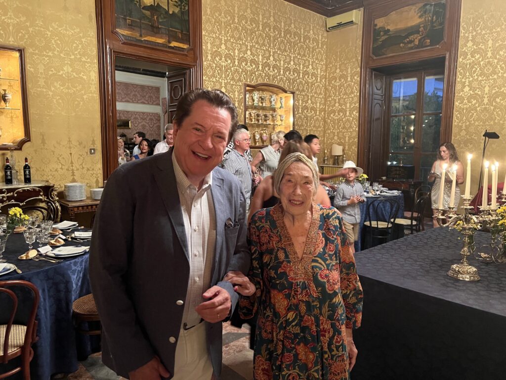 Bill Stubbs with Principessa Stephani Raffadali at Palazzo Raffadali for Chad Stubbs 50th birthday celebration (Photo by Giuseppe Ippolito )