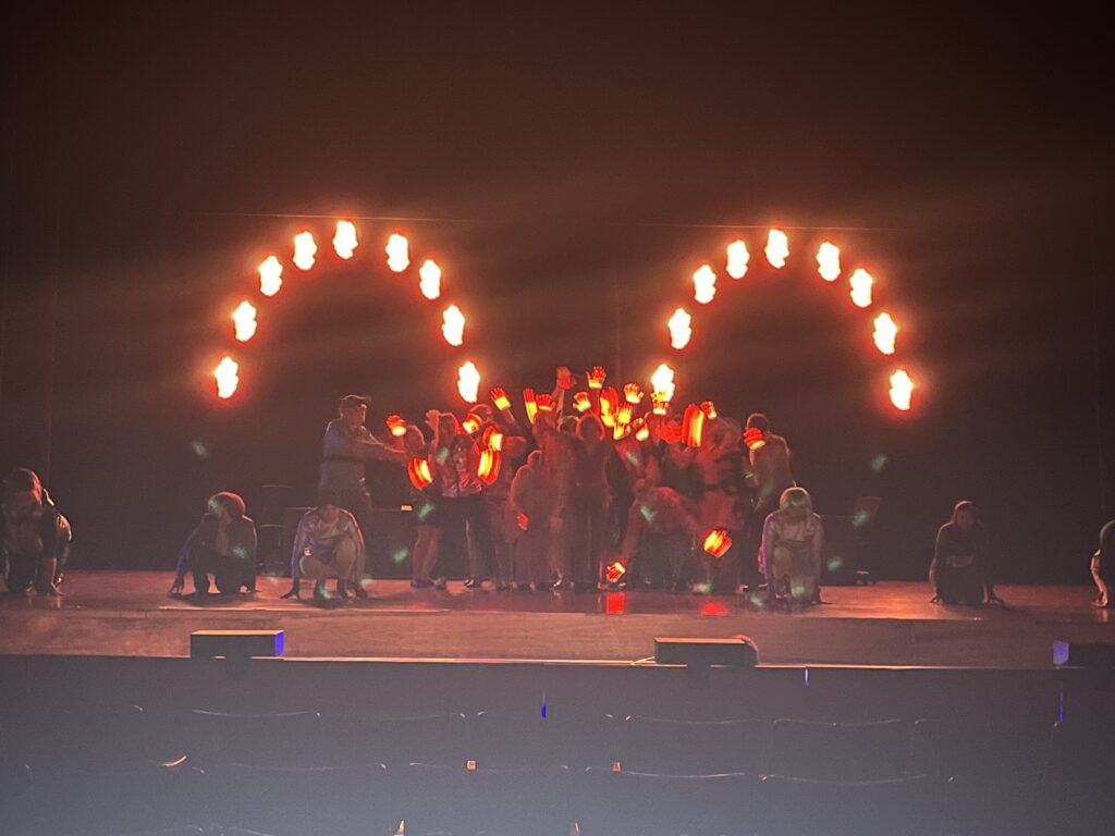 Ensemble onstage at Night Court's production of “The Law Files: The Truth is Out There" (Courtesy Night Court)