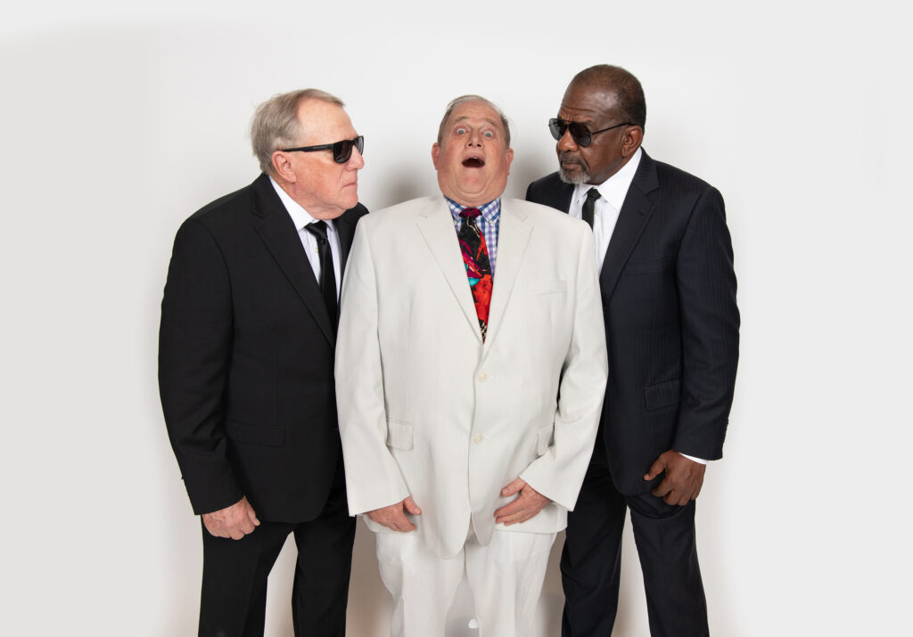 Russell Turbeville, Mark Goldberg, Paul Shanklin in Night Court's production of “The Law Files: The Truth is Out There" (Photo by John Wilson)