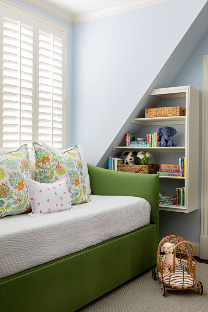A reading nook in a child's bedroom. (Photo by Emery Davis)