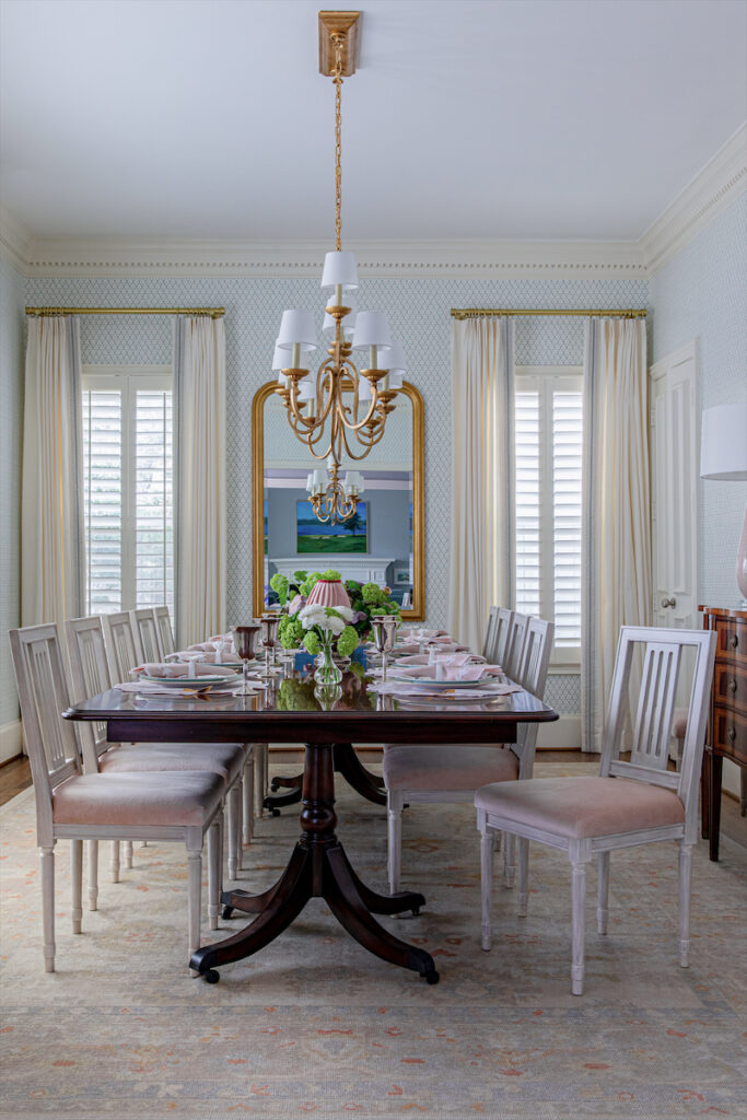 Sourcing a table that could fit 20 people was a priority in the dining room. (Photo by Emery Davis)