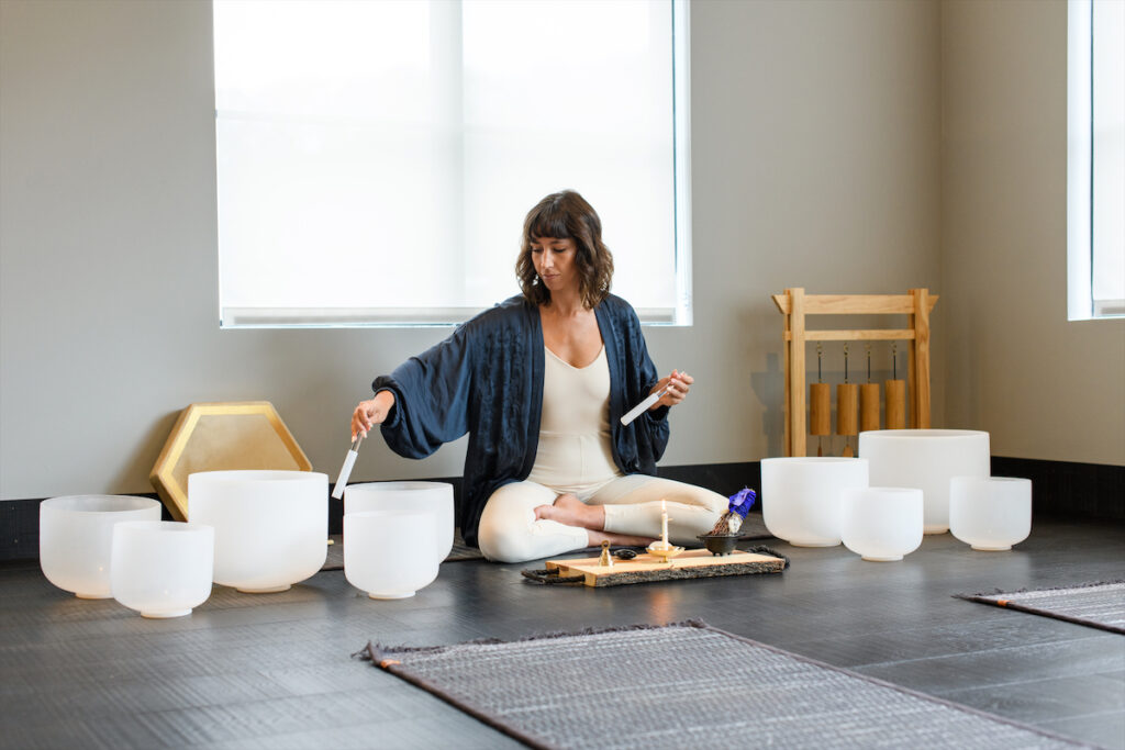 Sound bath meditations are complimentary at Southall.