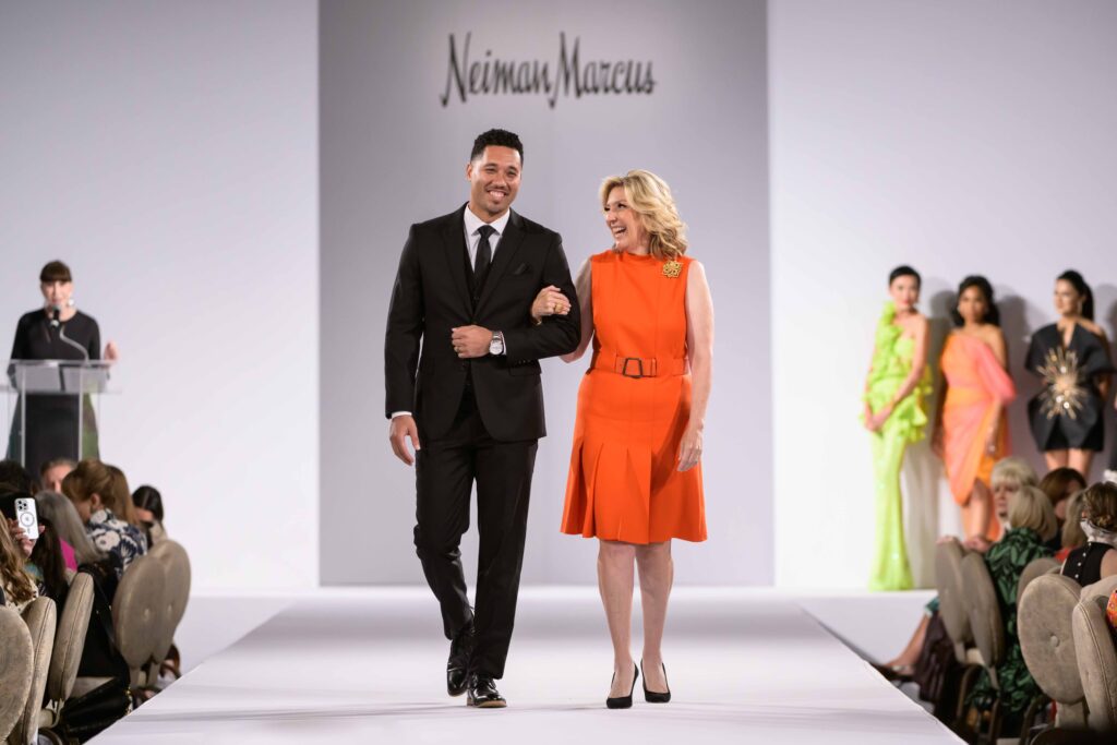 Honoree Kathryn Smith wearing Akris at the PaperCity Philanthropy in Fashion Best Dressed luncheon (Photo by Michelle Watson)