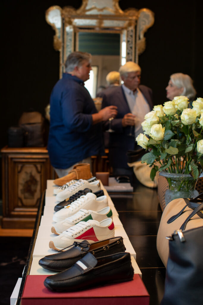 Men's footwear on display and for sale  at the Bally cocktail event benefiting Juvenile Diabetes Research Foundation. (Photo by Kara Trail, Miroma Photography)