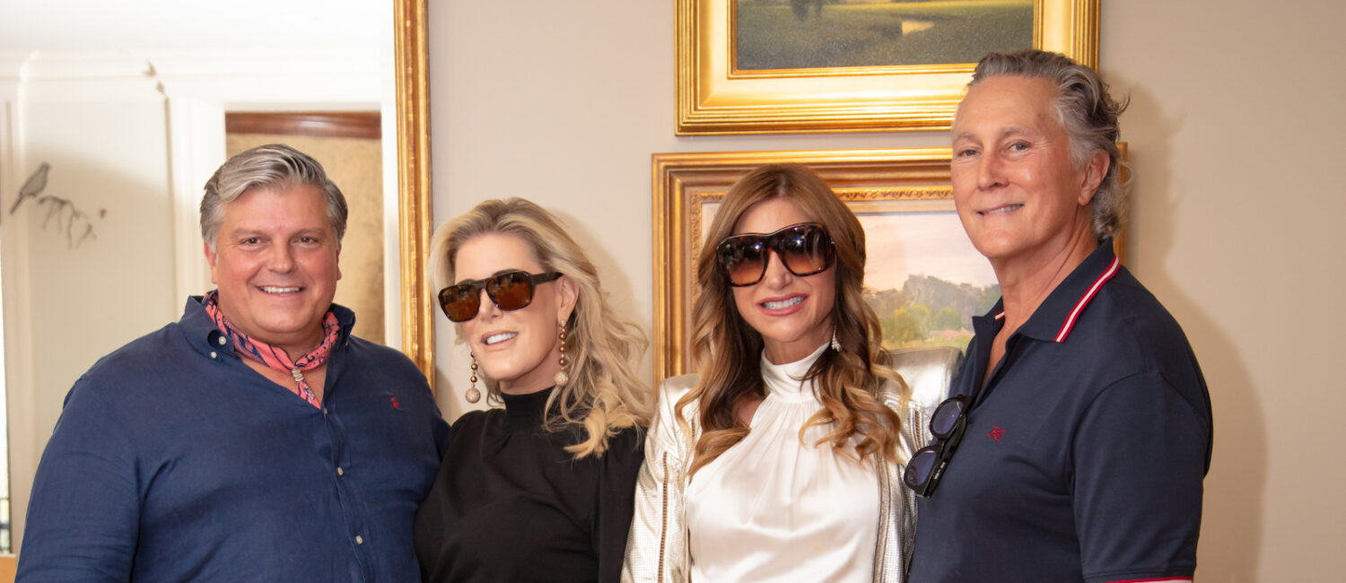 John Cone, Courtney Hopson and Melissa Mithoff with their new Bally accessories, Greg Fourticq at the Bally cocktail event benefiting the Juvenile Diabetes Research Foundation. (Photo by Kara Trail, Miroma Photography)