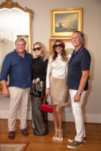 John Cone, Courtney Hopson and Melissa Mithoff with their new Bally accessories, Greg Fourticq at the Bally cocktail event benefiting the Juvenile Diabetes Research Foundation. (Photo by Kara Trail, Miroma Photography)