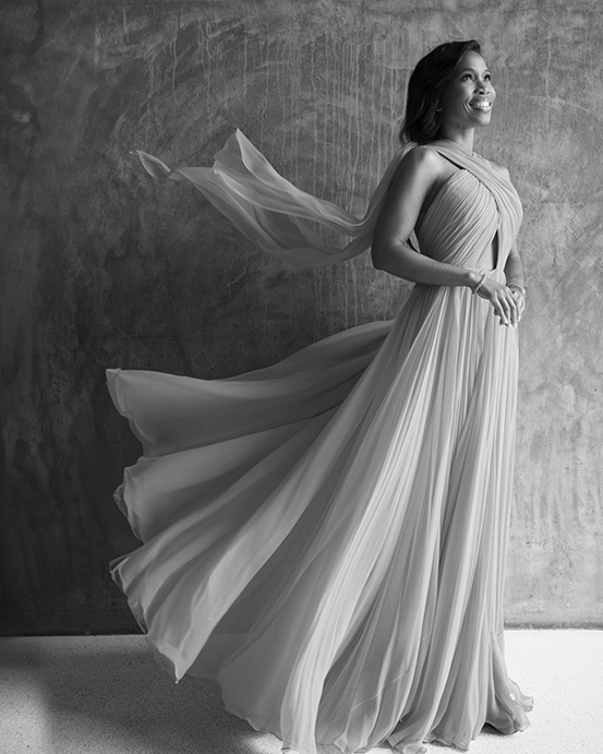 Roslyn Bazzelle Mitchell photographed by Ivan Aguirre for the PaperCity Philanthropy in Fashion Best Dressed event benefiting March of Dimes.