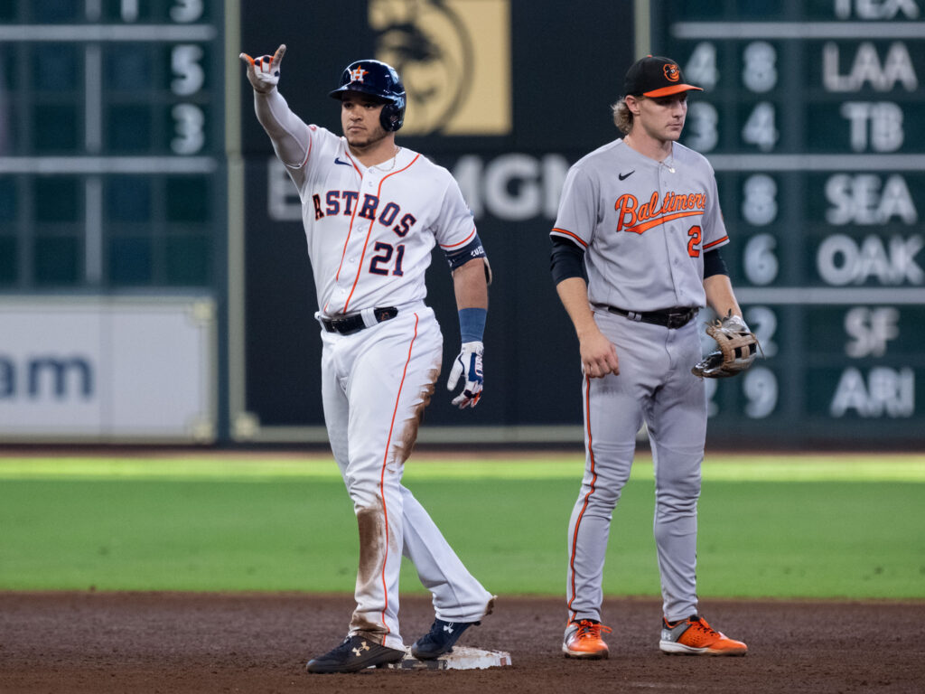 Rookie catcher Yainer Diaz has had plenty of moments for the Astros this season, helping them overcome injuries. (Photo by F. Carter Smith)