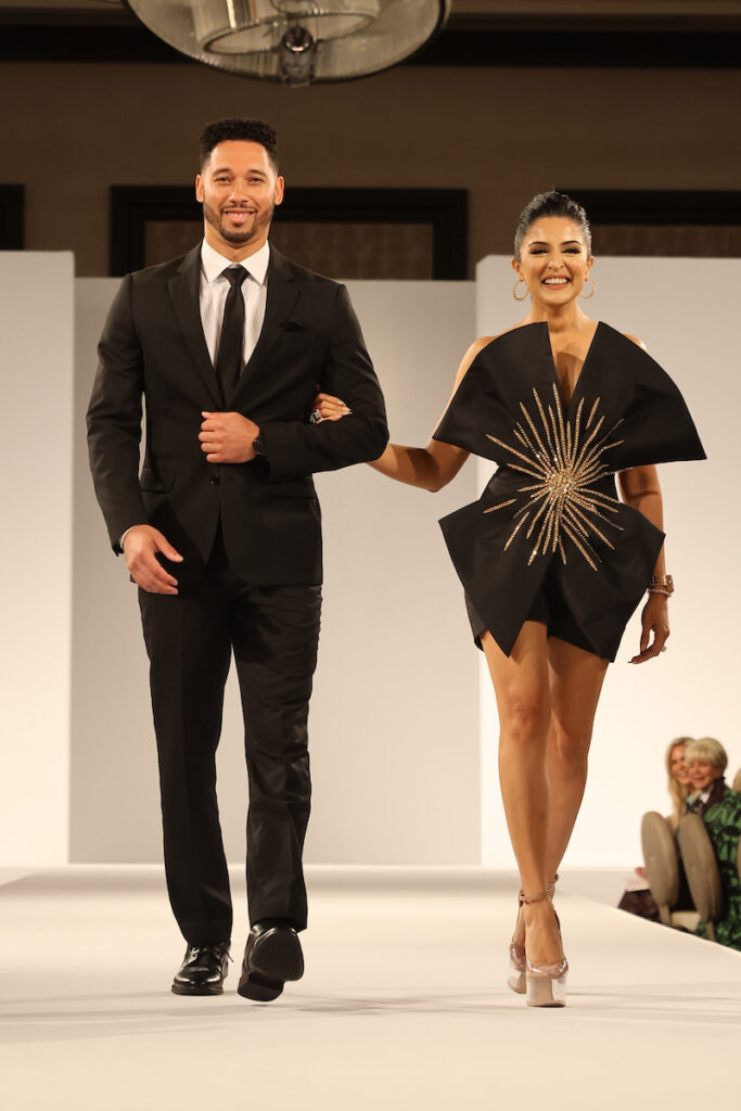 Honoree Sneha Merchant wearing Pamella Roland at the PaperCity Philanthropy in Fashion Best Dressed luncheon (Photo by Priscilla Dickson)