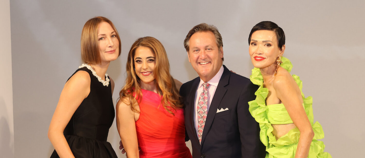 Honorees Tatiana Massey, Kristina Somerville and Duyen Nguyen with Neiman Marcus’ Preston Antonini at the PaperCity Philanthropy in Fashion  Houston Best Dressed luncheon. (Photo by Priscilla Dickson)