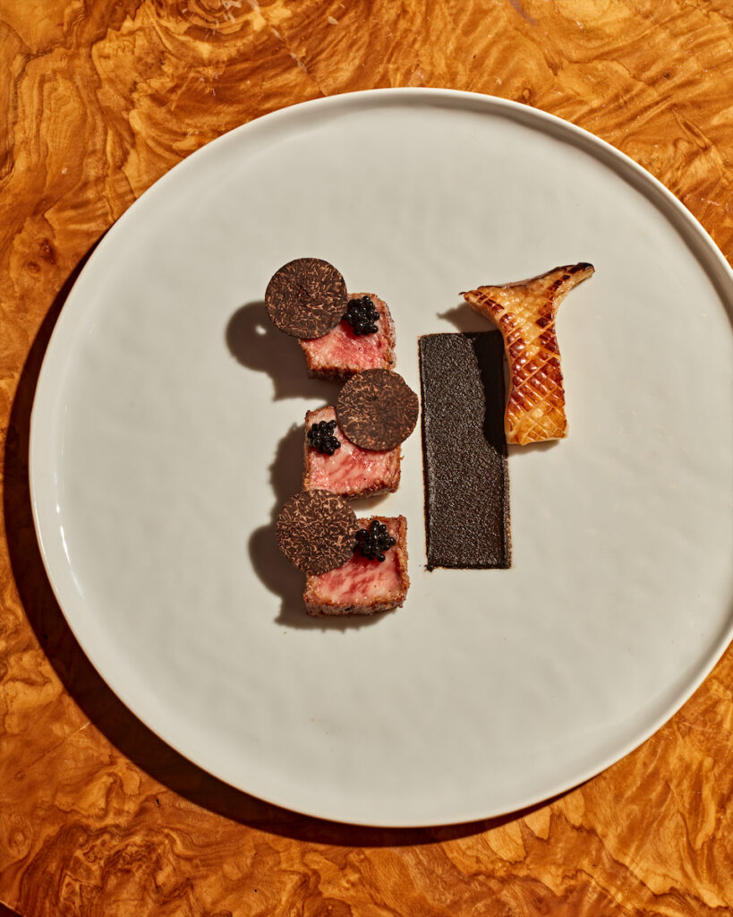 The sixth of eight courses in "Leave it to Catbird," a new intimate dinner experience in Dallas. (Photo by Brittany Conerly)
