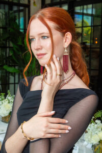 Charlotte Stevens in LAGOS Couture Ruby Earrings