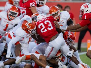 University of Houston Cougars running back Parker Jenkins rushed for three touchdowns in a 38-7 victory over Sam Houston State University at TDECU Stadium