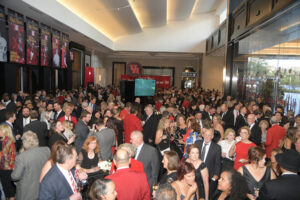 The crowd at UH Hall of Honor gala was lively, turning The Post Oak Hotel ballroom into a sea of red. (Photo by Eddy Matchette/Courtesy UH Athletics)