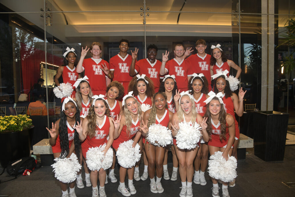 The UH cheerleaders showed for the Hall of Honor night.