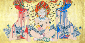 Tsherin Sherpa's "3 Wise Men," 2019, at Asia Society Texas Center (Collection of Seema Paul, California)