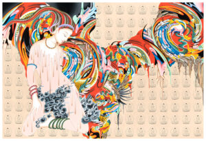 Tsherin Sherpa's "Spiritual Warrior," 2020, at Asia Society Texas Center (The Kao/Williams Family Collection)