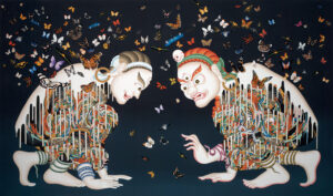 Tsherin Sherpa's "Spirits (Metamorphosis)," 2019-2020, at Asia Society Texas Center (Collection of Dolma Chonzom Bhutia)