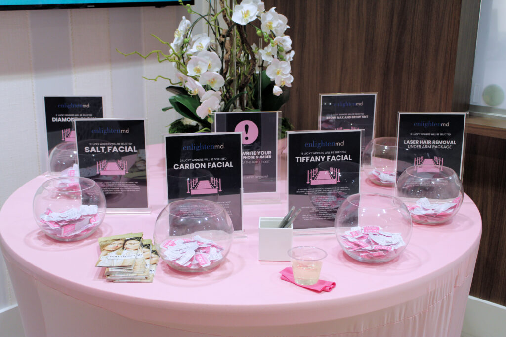 Some of EnlightenMD's most beloved services were raffled off for partygoers.