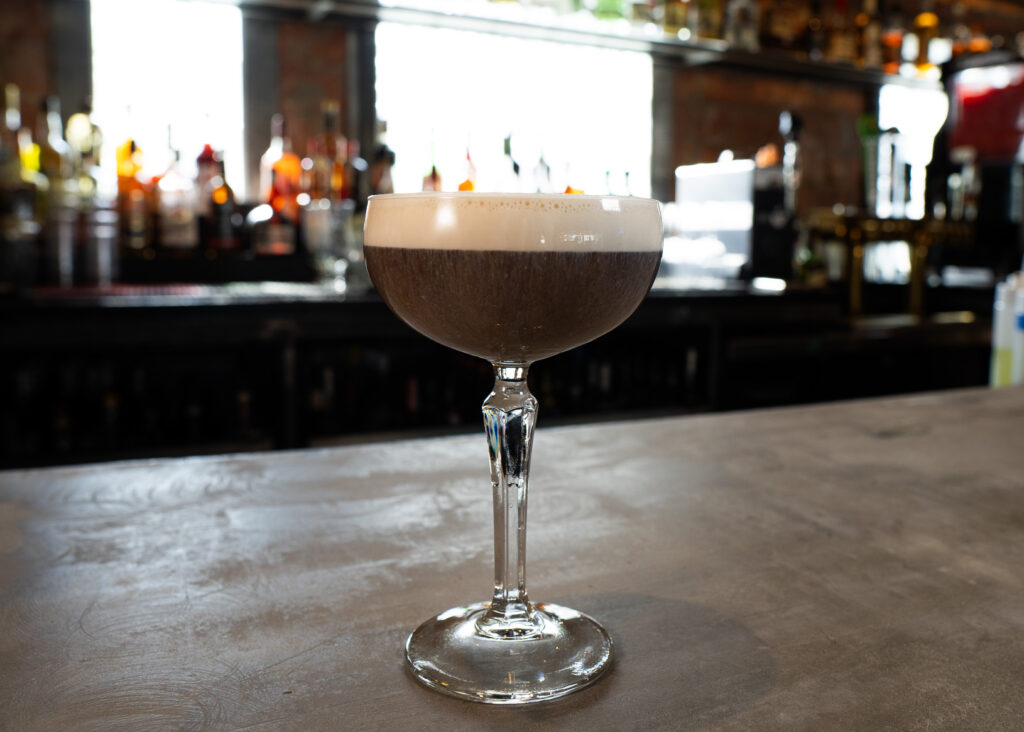 A cold-brew espresso martini ($12) at the new Montrose outpost of Betelgeuse Betelgeuse speaks to the pizza place's drink power. (Photo by Sergio Trevino)