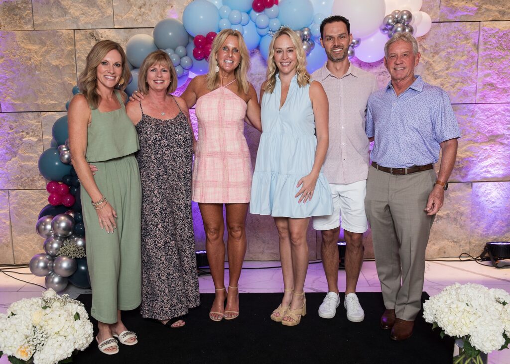 Kelly Tarro, Ruth Hiller, Elin Hilderbrand, Jenna Kuster, Bryan Kuster and Scott Hiller at the Premier Party for the "In The Pink" luncheon at the Woodlands Waterway Marriott on Sept. 14.
