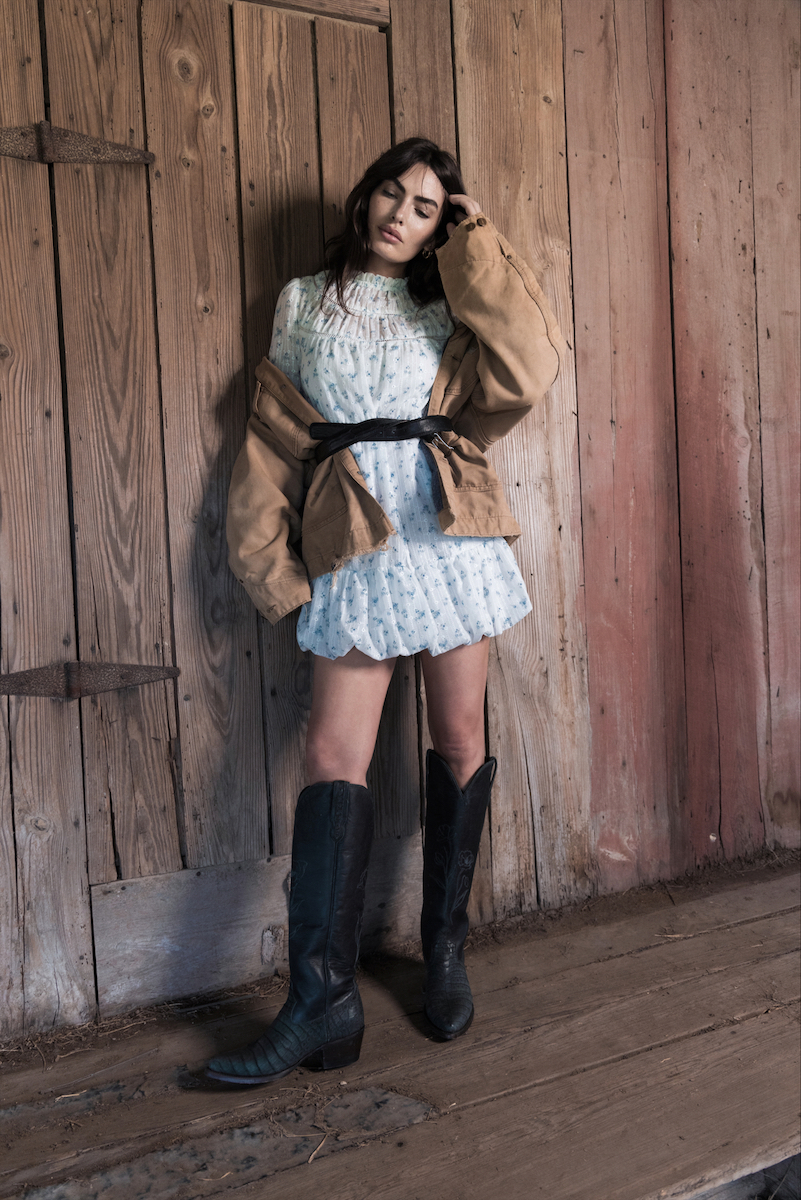 The Ava Dres in bluebonnet floral, tecovas x kristopher brock