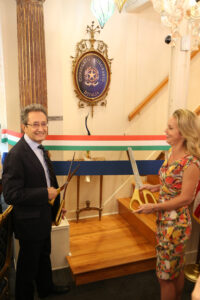 Italian General Consul Hon. Mauro Lorenzini, Hon. Helena Moreno (Photo by Darryl Schmitt)
