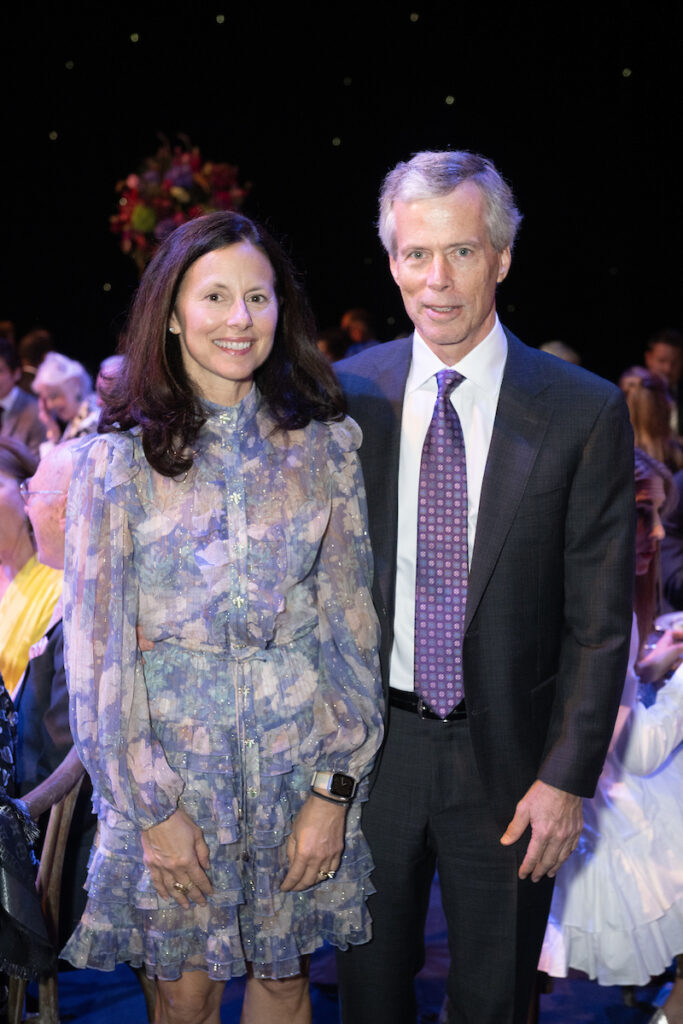 Kris & Richard McGee on stage at Wortham Theater Center for Houston Ballet's Opening Night Dinner. (Photo by Wilson Parish)