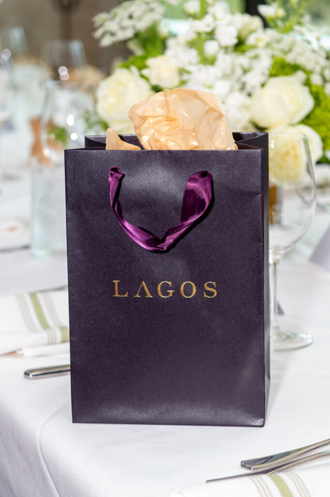 Gift bags went home with the ladies attending the luncheon at The Annie Café featuring LAGOS Couture jewels. (Photo by Jacob Power)