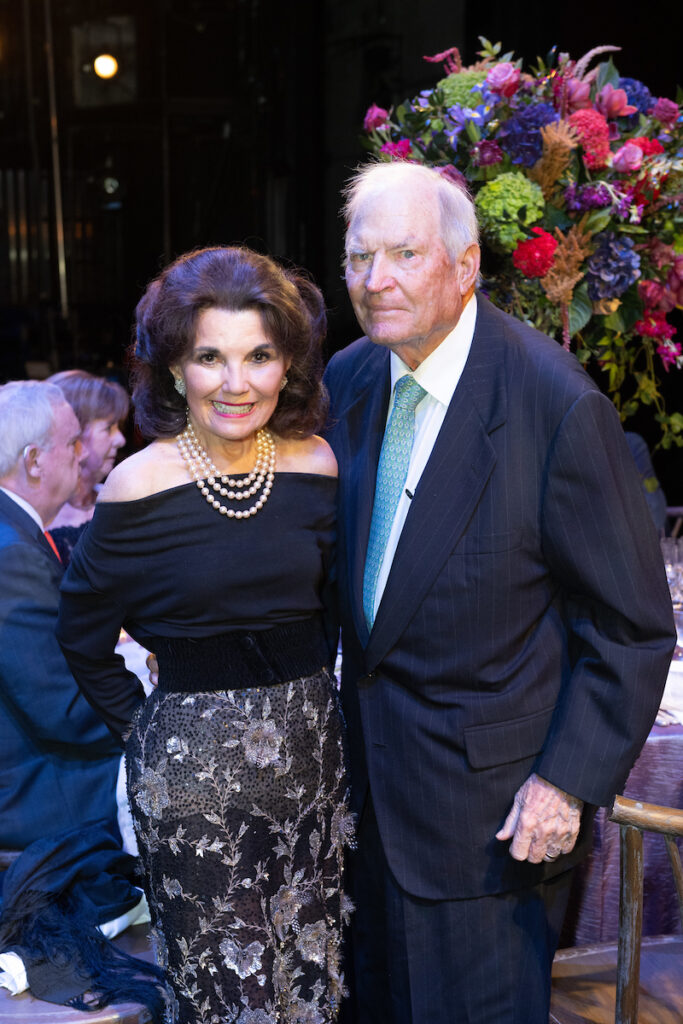Linda & Dr. Walter McReynolds on stage at Wortham Theater Center for Houston Ballet's Opening Night Dinner. (Photo by Wilson Parish)