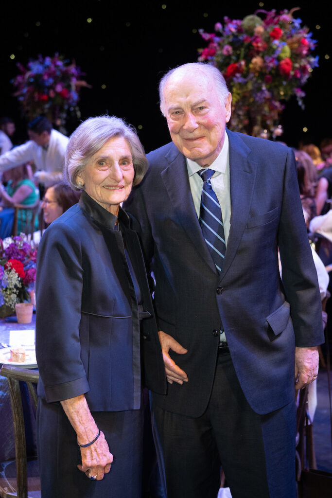 Melza & Ted Barr on stage at Wortham Theater Center for Houston Ballet's Opening Night Dinner. (Photo by Wilson Parish)