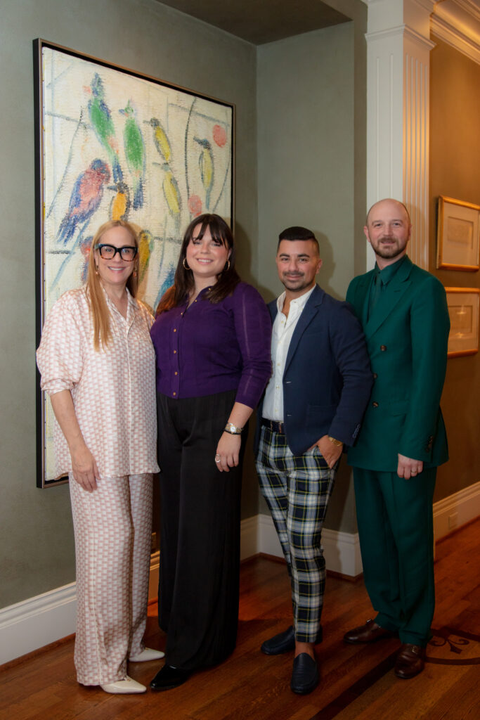 The Bally team Lisette Ballard, intern Olivia Cone, Peter Fiasconaro, Travis Walker at the cocktail event benefiting Juvenile Diabetes Research Foundation. (Photo by Kara Trail, Miroma Photography)