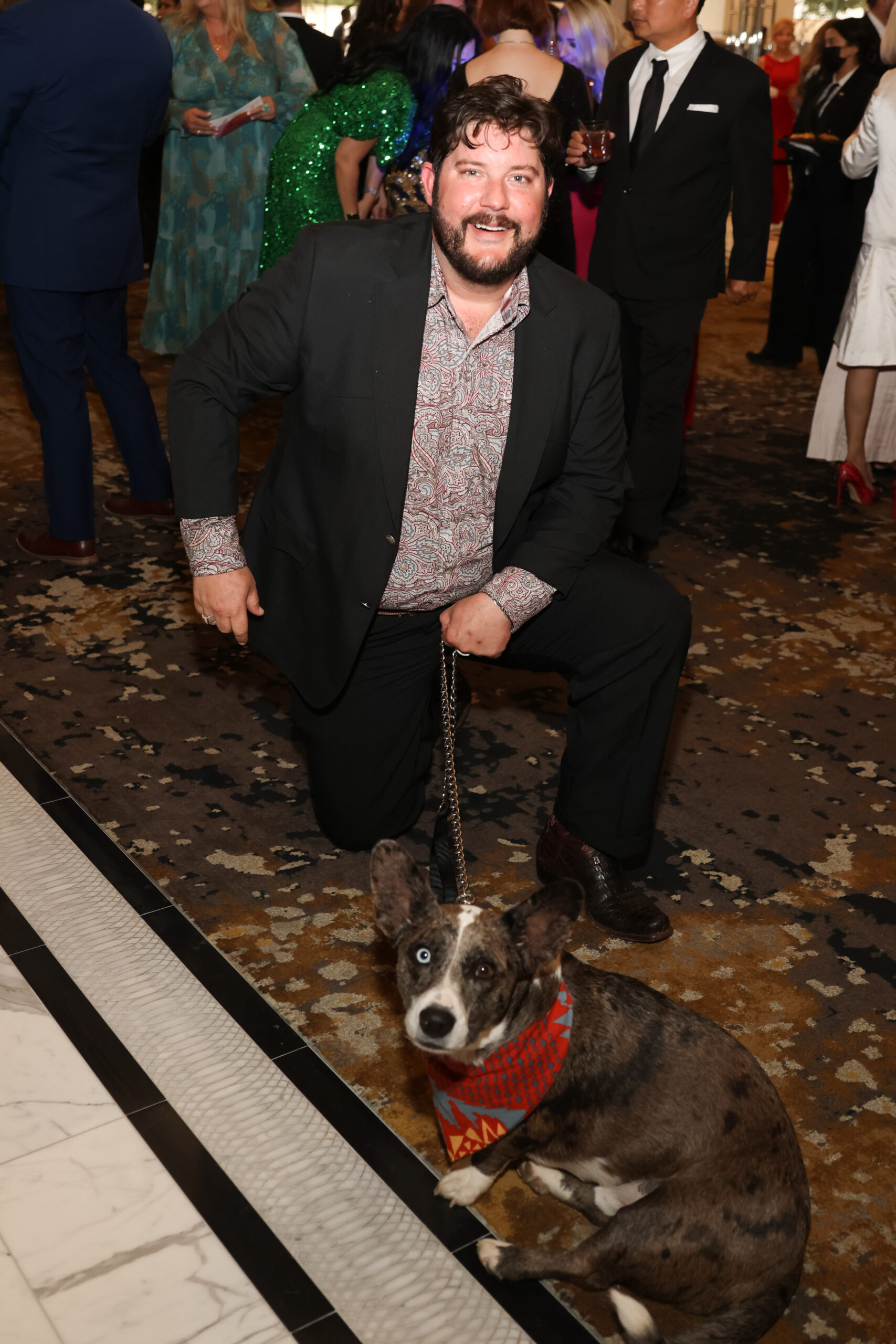 'Yellowstone' chef Gabriel 'Gator' Guilbeau and his pooch join guests at Houston PetSet's 'Fierece & Fabulous Soirée' (Photo by Priscilla Dickson)