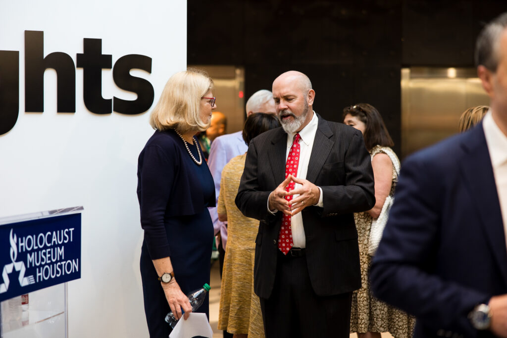 Myriam Springuel, Bob Leipold at the opening of 'The Negro Motorist Green Book' exhibition. (Photo by Hung L. Truong)