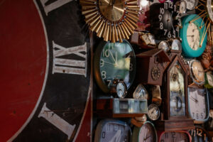 Postino Southlake – In true Back to the Future style a wall of some 400 clocks greets you. (Photo by Susie Burleson)