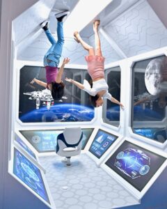 The Houston Museum of Illusion contains many exhibits with space themes. (Photo by Alex Montoya)