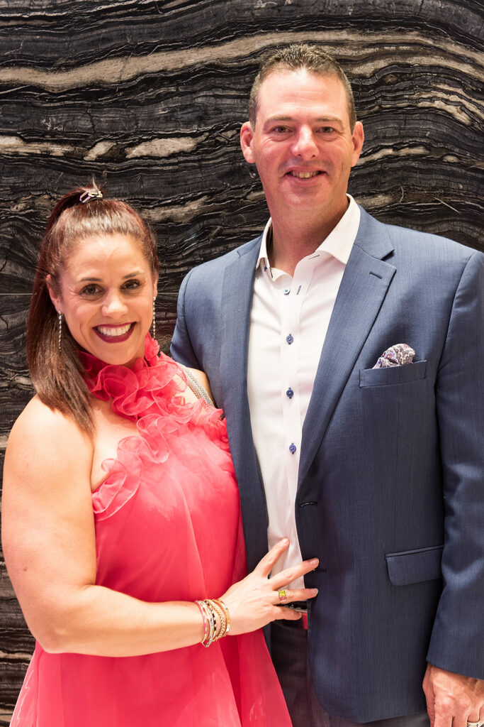 John and Dr. Alysia Robichau at the Premier Party for the "In The Pink" luncheon Sept. 15 at the Woodlands Waterway Marriott.  Robichau's Jewelry donated a necklace and earrings for the live auction.