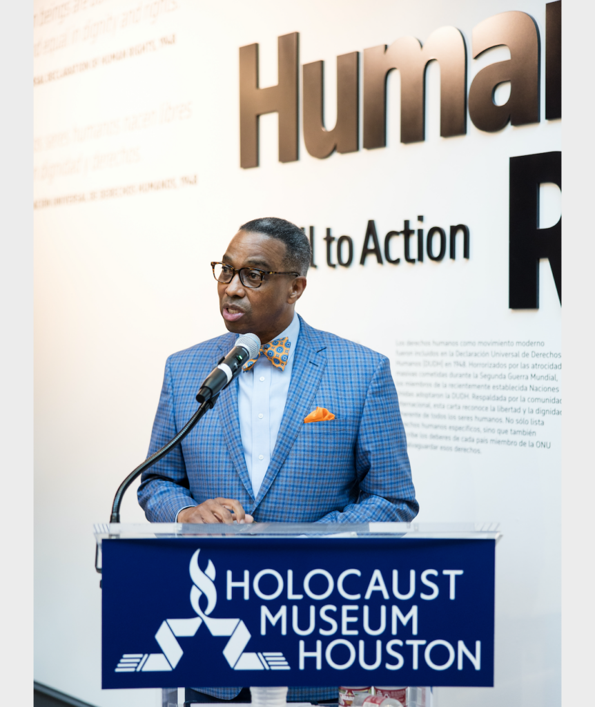 Khambrel Marshall at the opening of 'The Negro Motorist Green Book' exhibition. (Photo by Hung L. Truong)