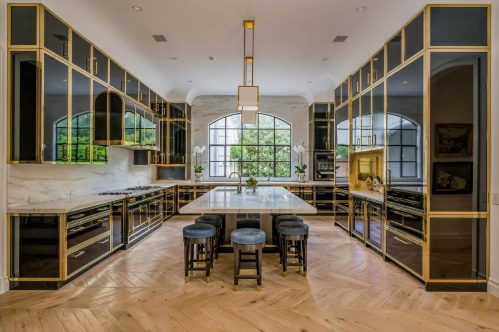 The sophisticated chef's kitchen at 3630 Willowick was designed and installed by St. Charles New York. (Photo by Patrick Bertolino for Martha Turner Sotheby’s International Realty)