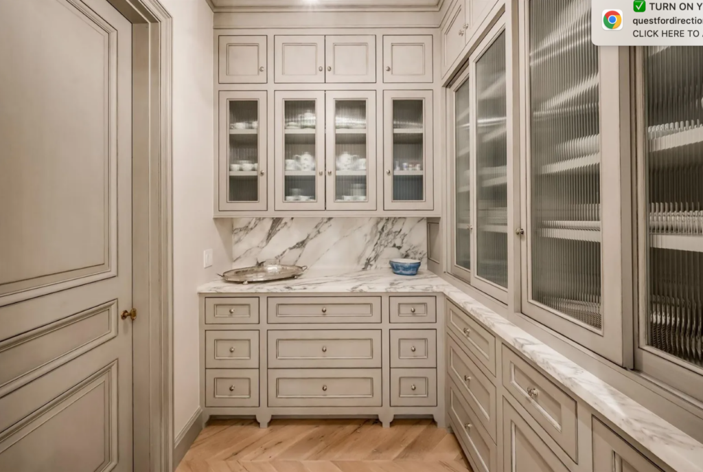 The butler's pantry, aka china closet, at 3630 Willowick in River Oaks. (Photo by Patrick Bertolino for Martha Turner Sotheby’s International Realty)