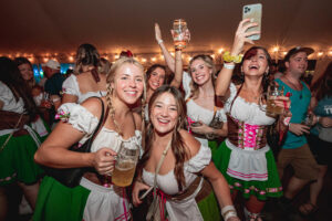 September – Oktoberfest sets up at Trinity Park this year.