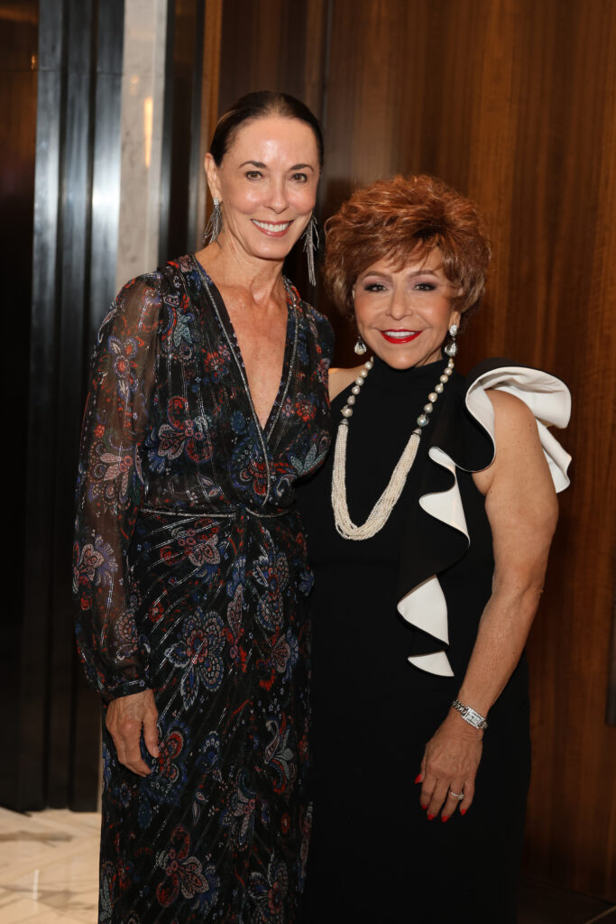 Sue Smith, Trini Mendenhall at the PetSet 'Fierce & Fabulous Soirée' at the Post Oak Hotel. (Photo by Priscilla Dickson)