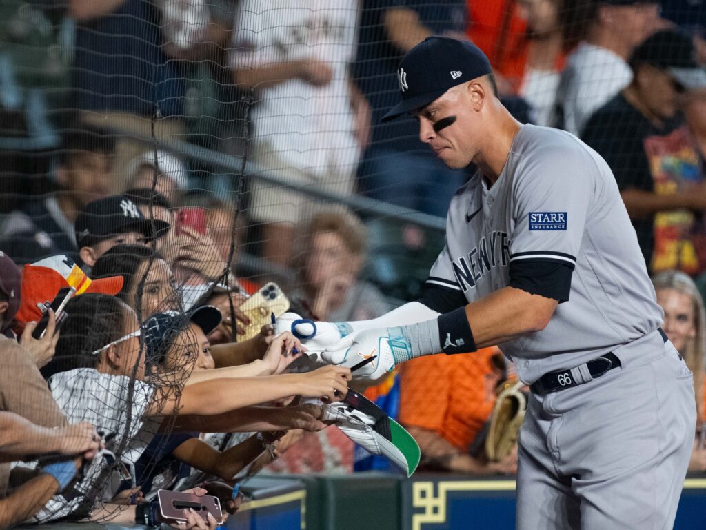 Yankees slugger Aaron Judge has fans in Houston too. (Photo by F. Carter Smith)