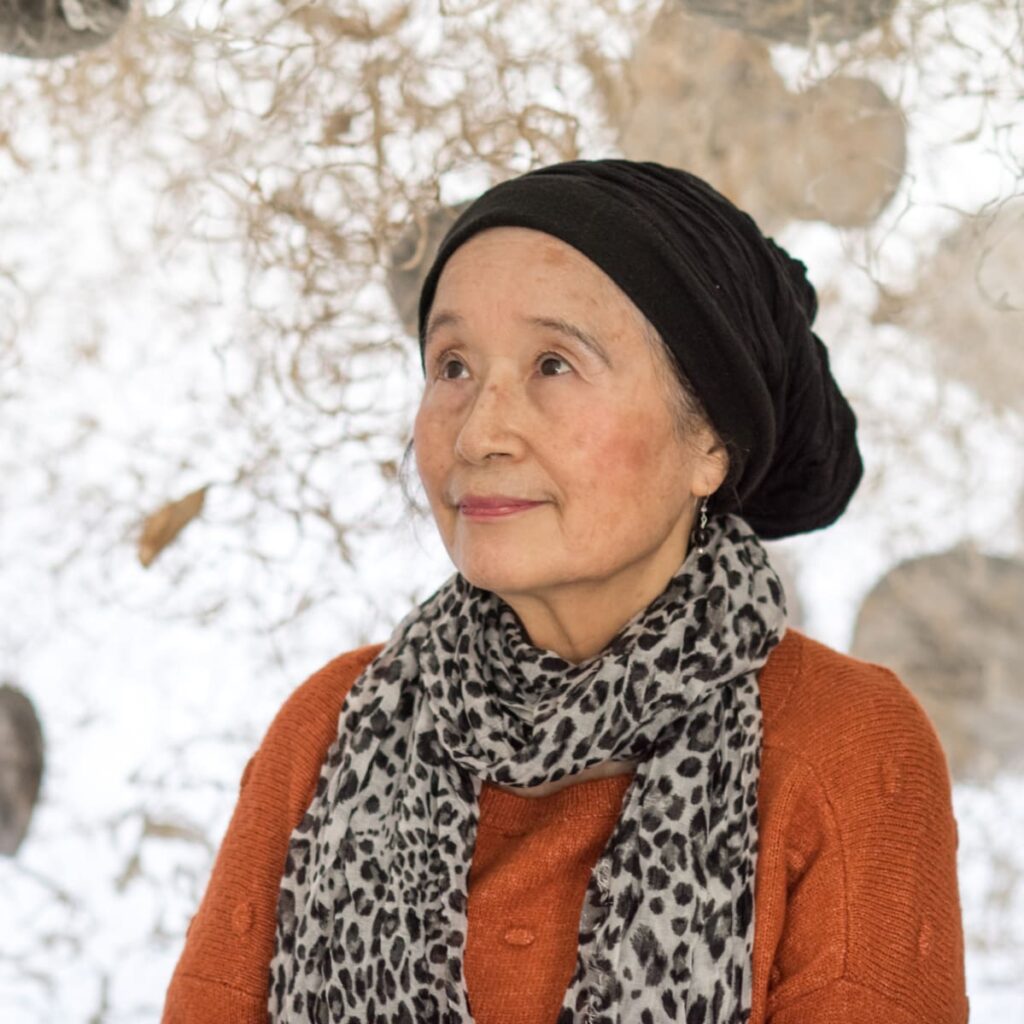 Pictured: Artist Yuriko Yamaguchi with one of her sculptures. (Courtesy Barbara Davis Gallery)