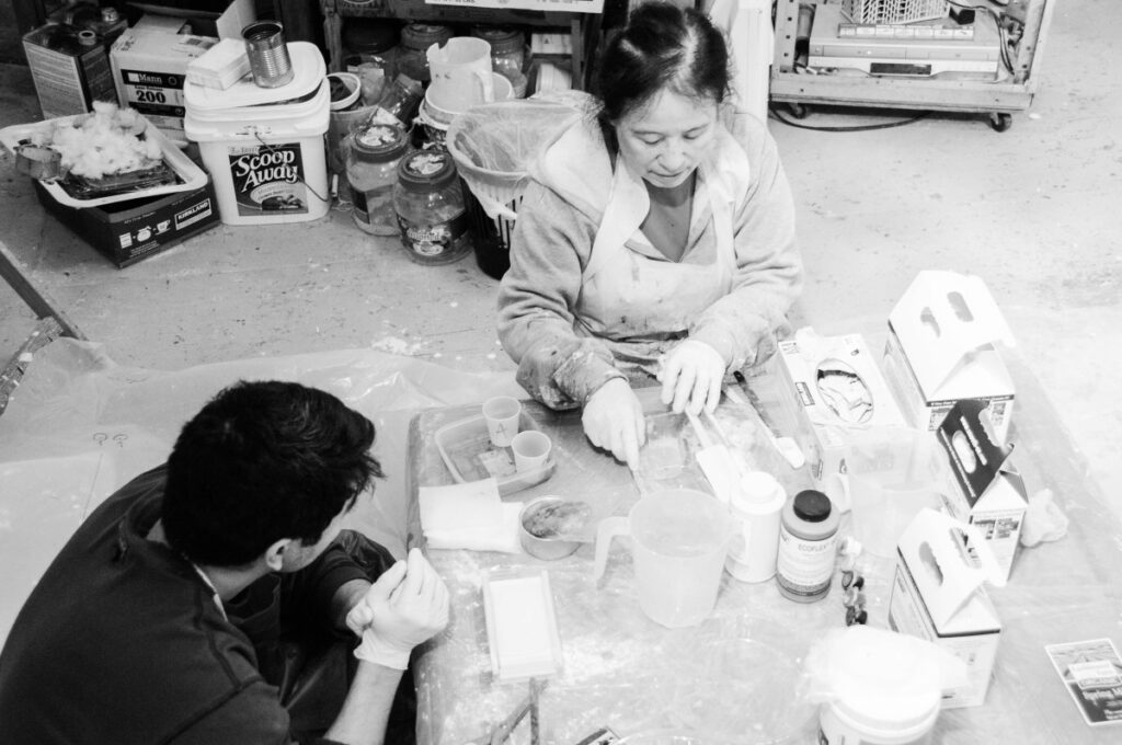 Artist Yuriko Yamiaguchi works in her studio. (Courtesy Yuriko Yamaguchi)