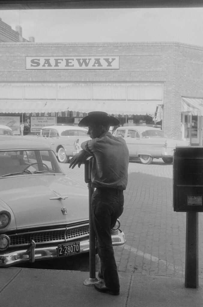 Todd Webb, "Cowboy, Lexington, NE," 1956, printed 2023, at the Museum of Fine Arts, Houston (Courtesy of Todd Webb Archive. © Todd Webb Archive.)